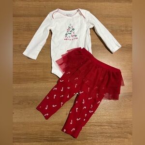 Carter's White Baby Outfit with Red Stitching